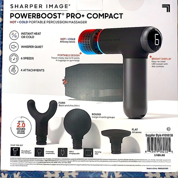 ✨The Sharper Image - Powerboost Pro+ Compact Hot & Cold Percussion Massager✨NEW✨ - Picture 9 of 16